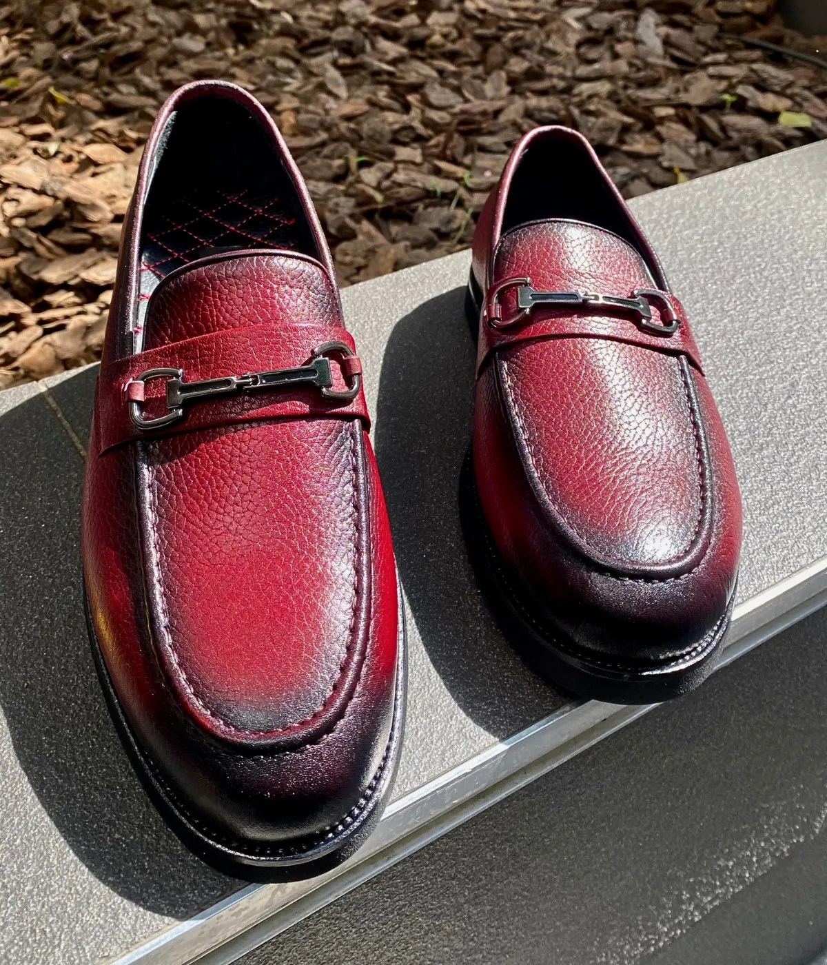 227 - Lufiano Slip On: Burgundy