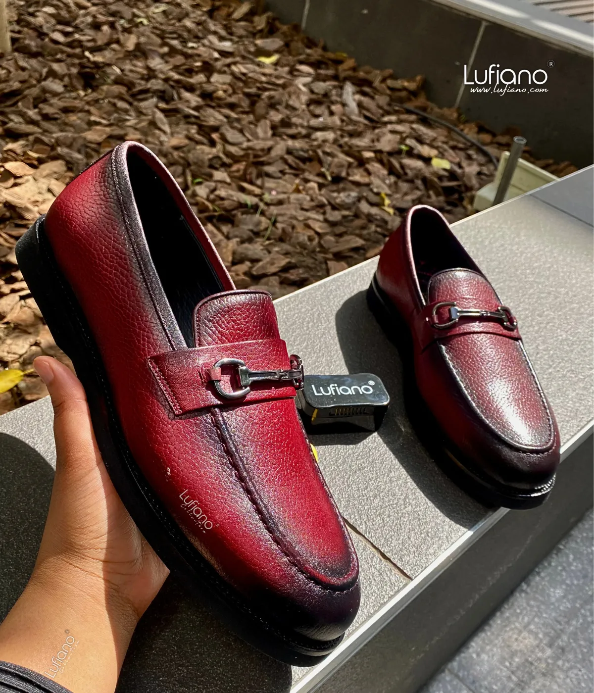 227 - Lufiano Slip On: Burgundy