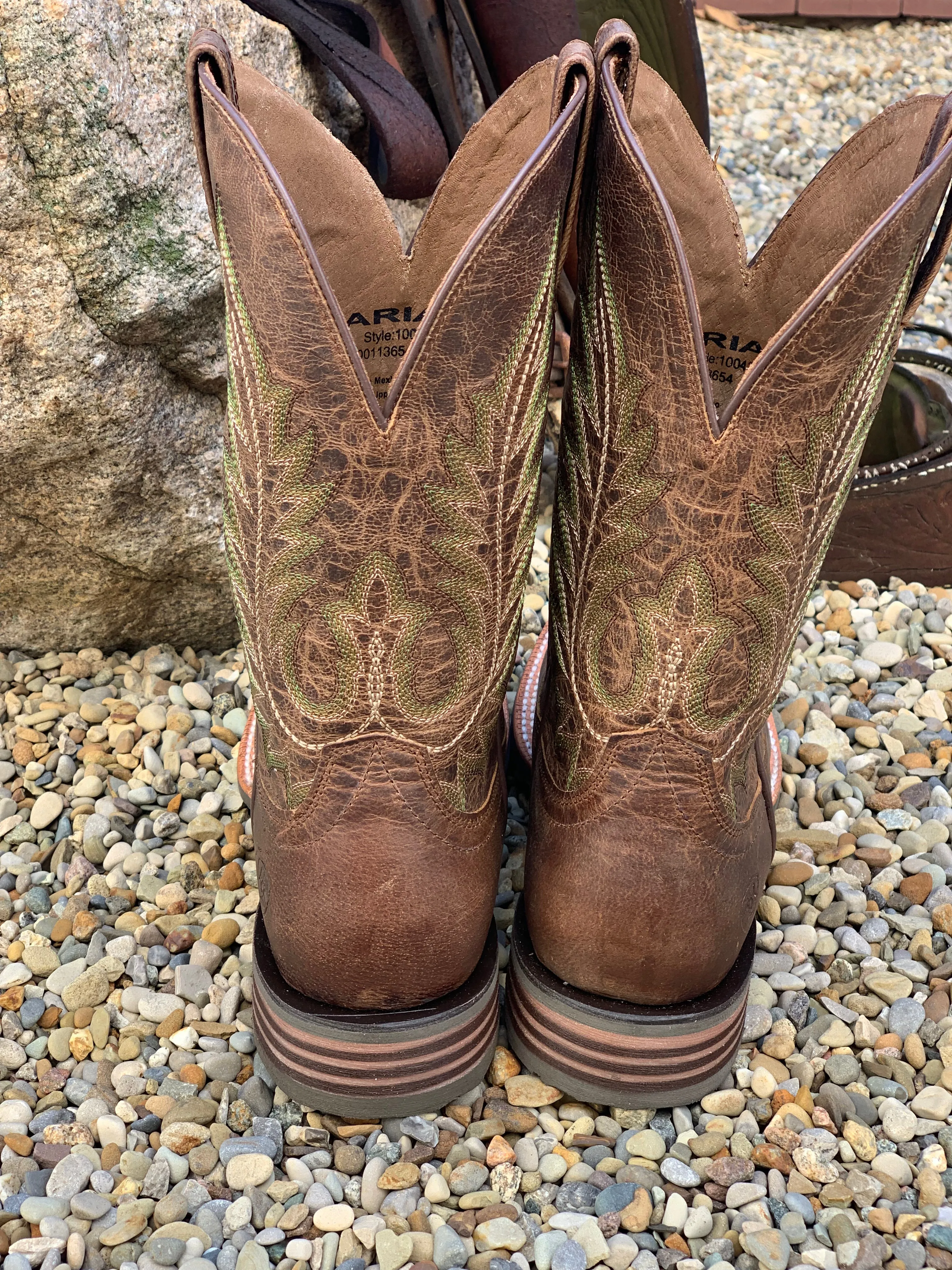 Ariat Men's Ridin' High Pecan Brown Square Toe Cowboy Boot 10042468