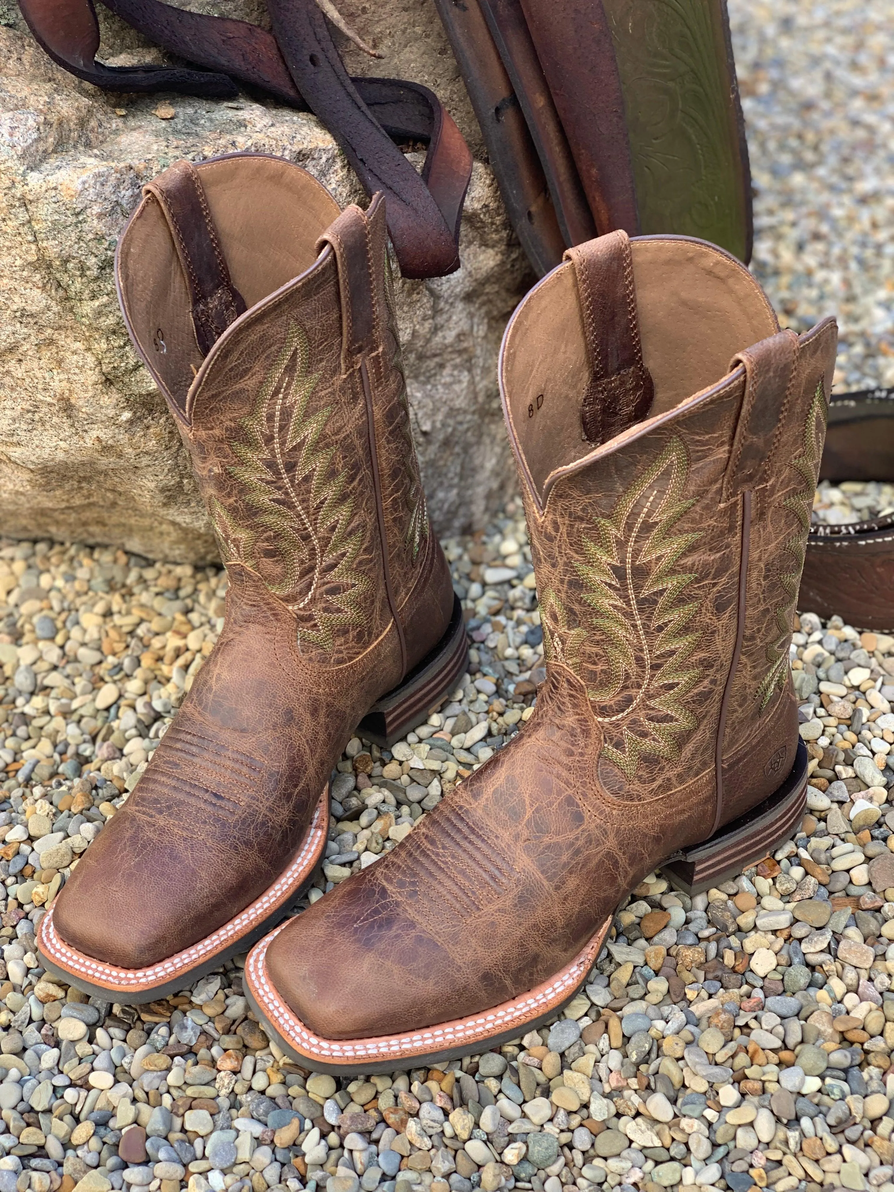 Ariat Men's Ridin' High Pecan Brown Square Toe Cowboy Boot 10042468