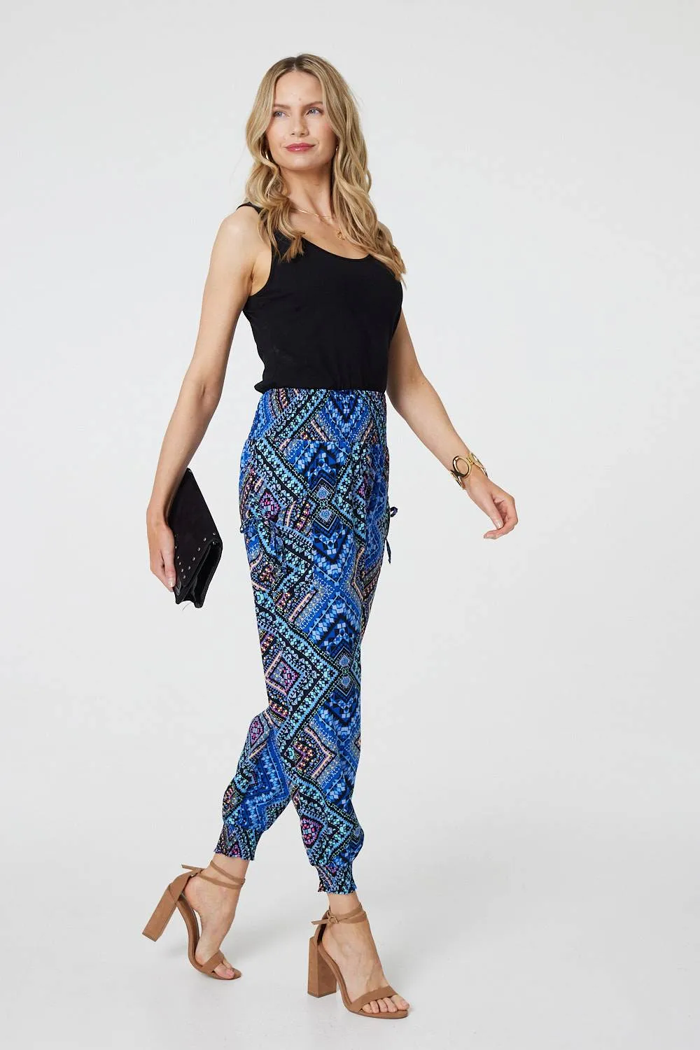 Aztec Print High Waist Harem Pants