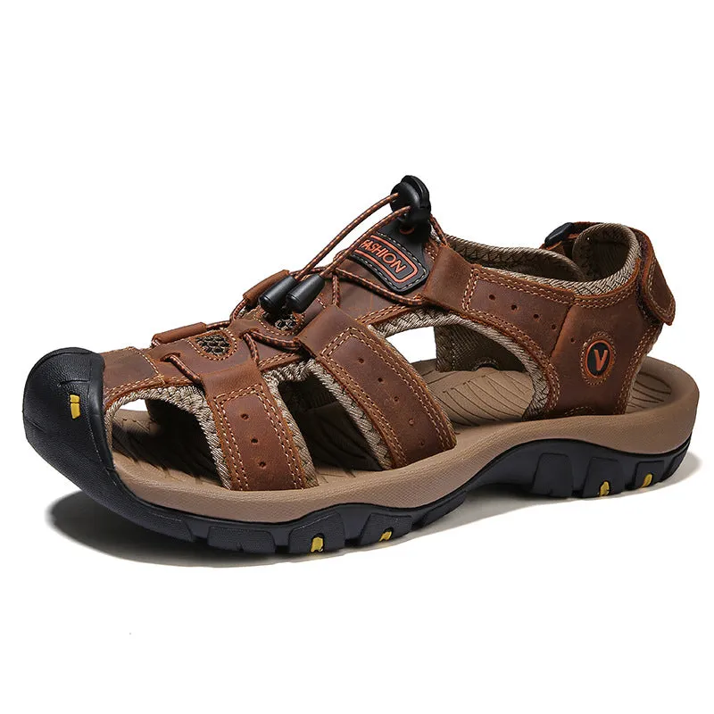 Baotou Anti-Collision Breathable Casual Leather Sandals Shoes