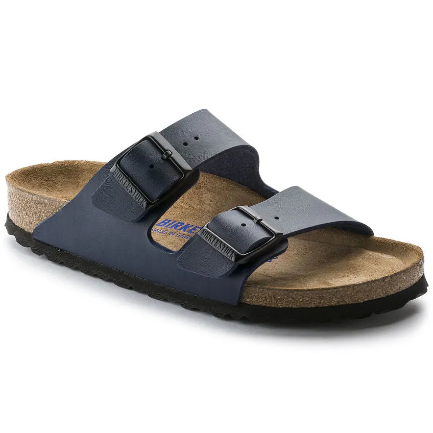 Birkenstock Women's Arizona Soft Footbed Birko-Flor (Blue - Narrow fit)