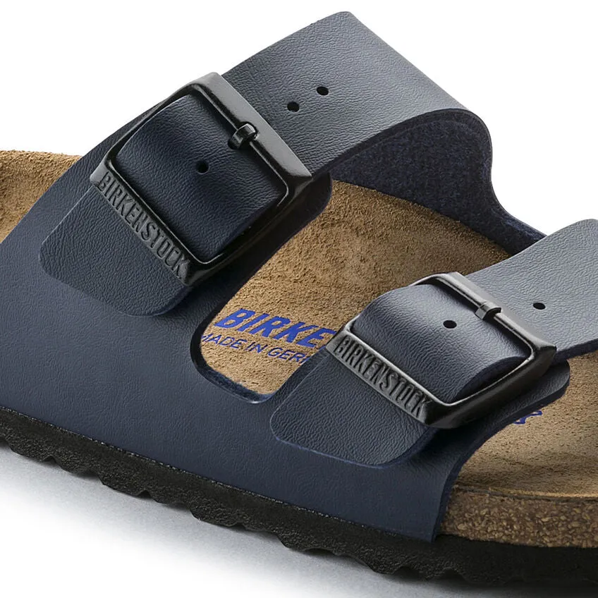 Birkenstock Women's Arizona Soft Footbed Birko-Flor (Blue - Narrow fit)