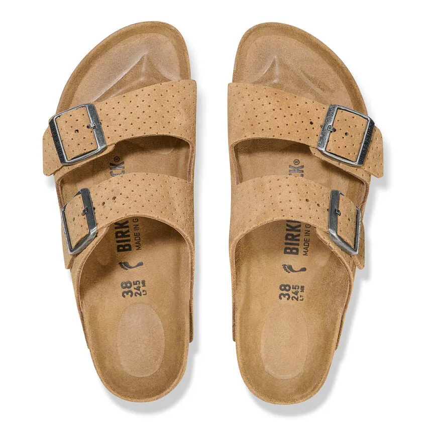 Birkenstock Women's Arizona Suede Embossed (New Beige - Narrow fit)