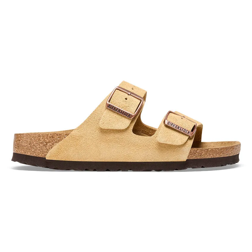 Birkenstock Women's Arizona Suede Leather (Latte Cream - Regular fit)