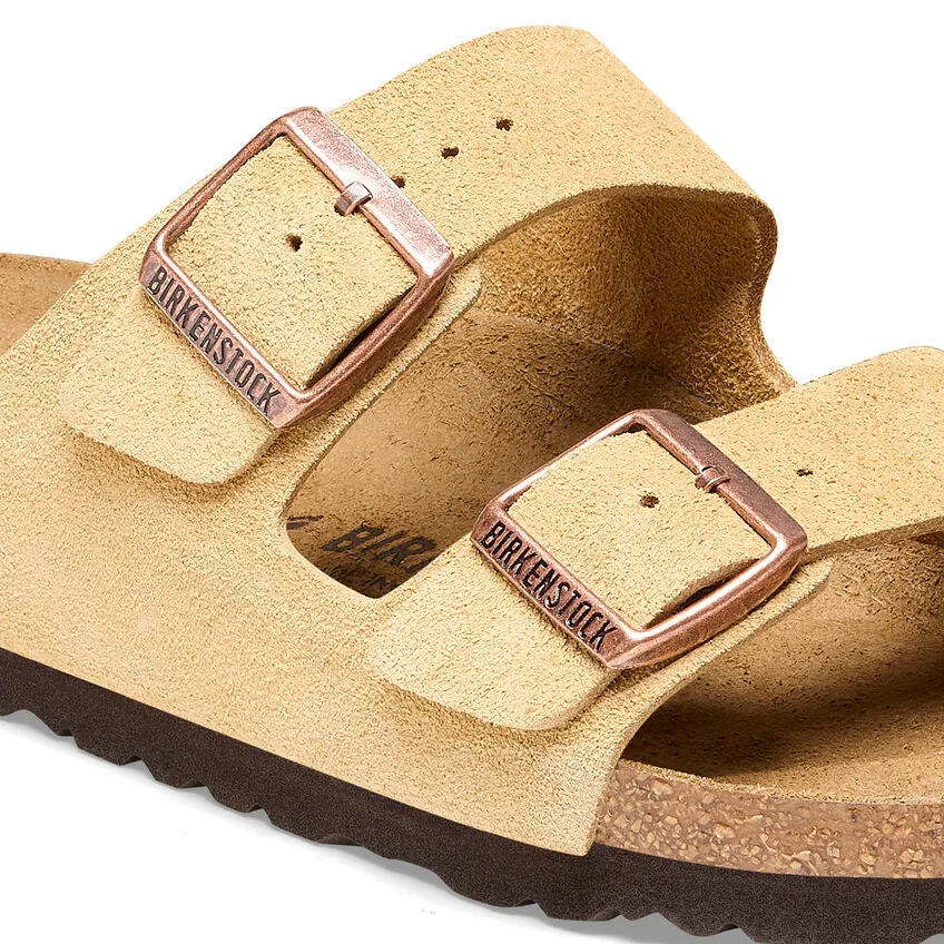 Birkenstock Women's Arizona Suede Leather (Latte Cream - Regular fit)