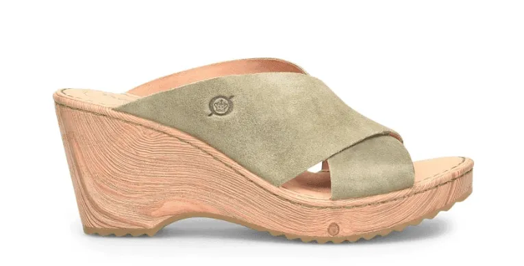 Born Women's Nora Kiwi Suede Clog Sandals BR0036129-GRN