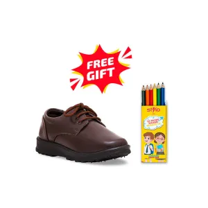 Boys Brown Schools Shoes SK1064