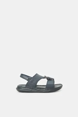 Boys Navy Traditional Sandal With Backstrap