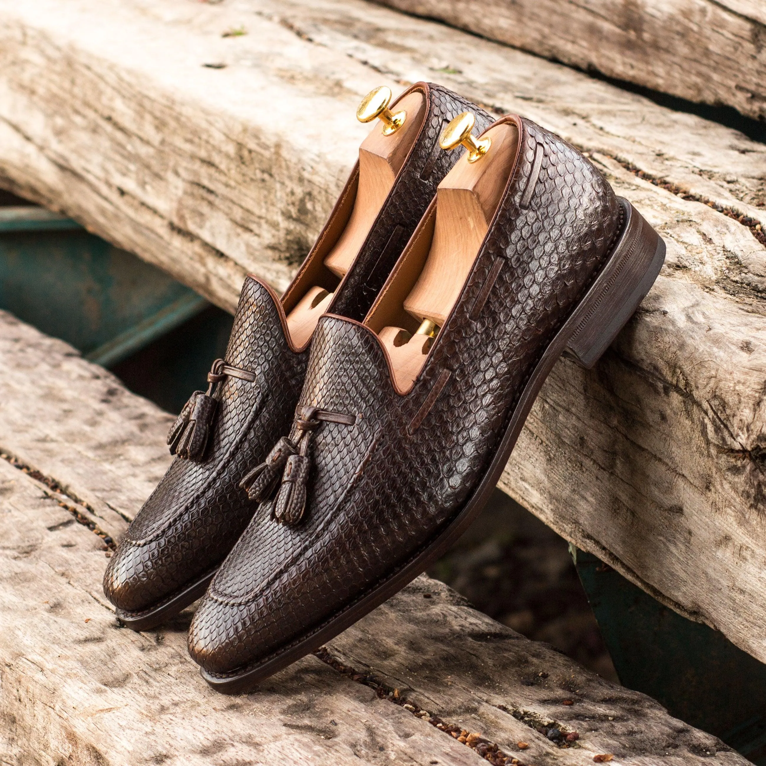 Brown Python Tassel Loafer