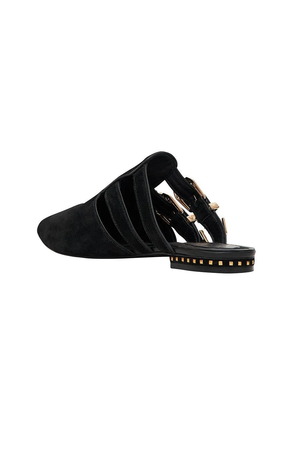 BUCKLE SLIPPER LUXE BLACK