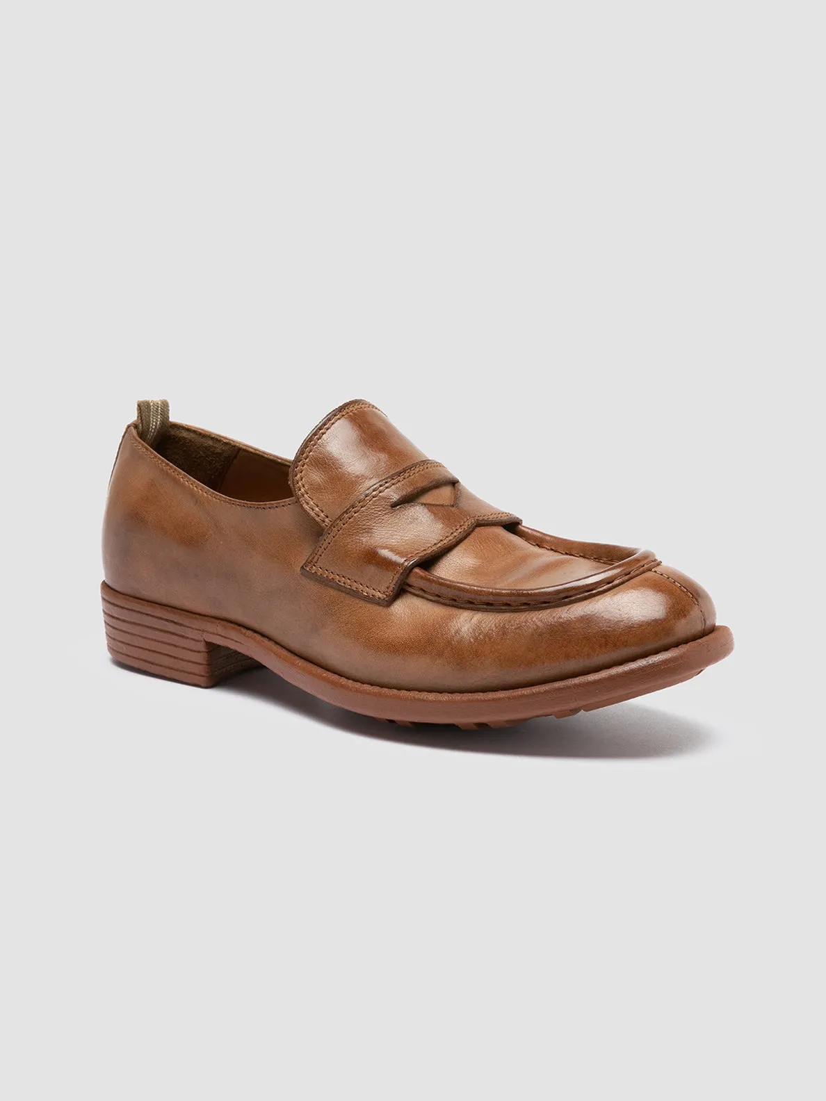 CALIXTE 020 - Brown Leather Loafers