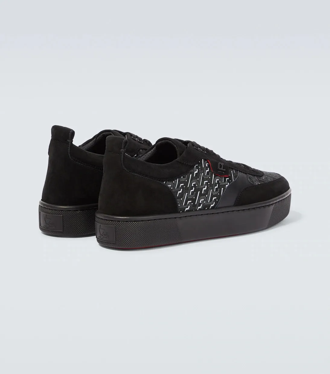 Christian Louboutin happyrui Suede-trimmed sneakers, black