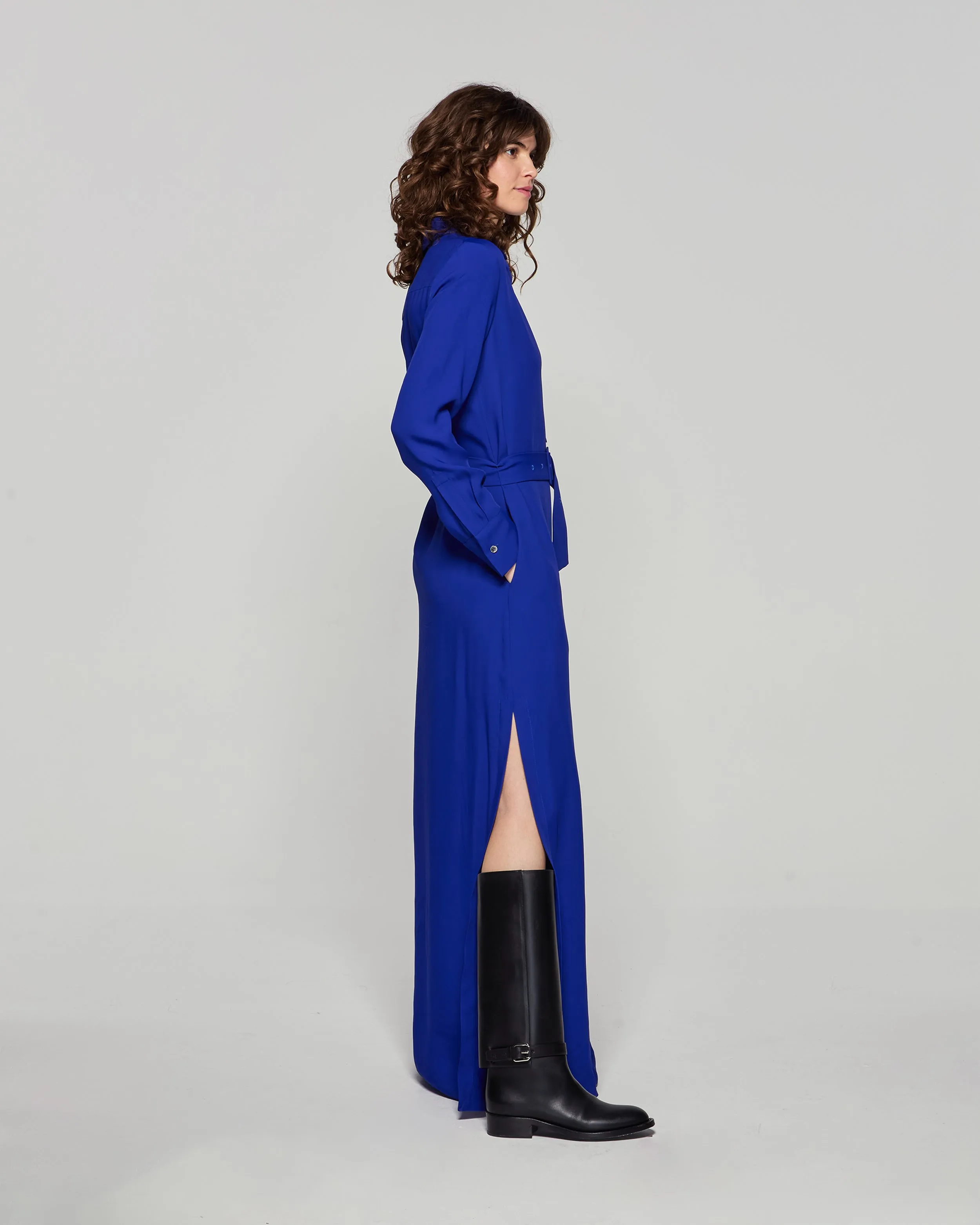 Classic Shirt Dress - Cobalt Blue