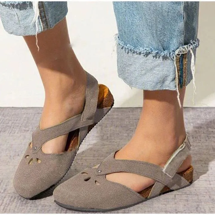 Crystal Breathable Suede Summer Retro Walking Fashion Orthopedic  Sandals