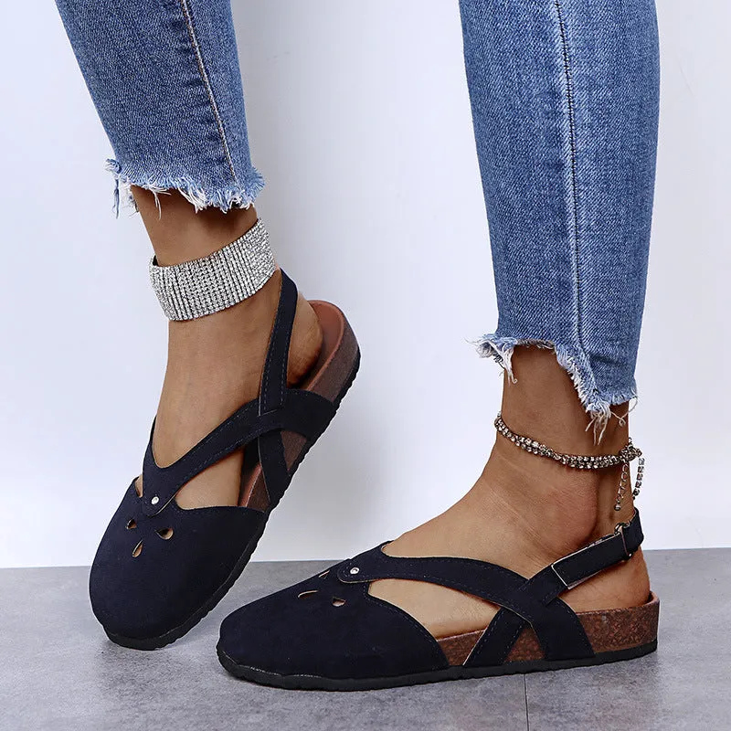 Crystal Breathable Suede Summer Retro Walking Fashion Orthopedic  Sandals