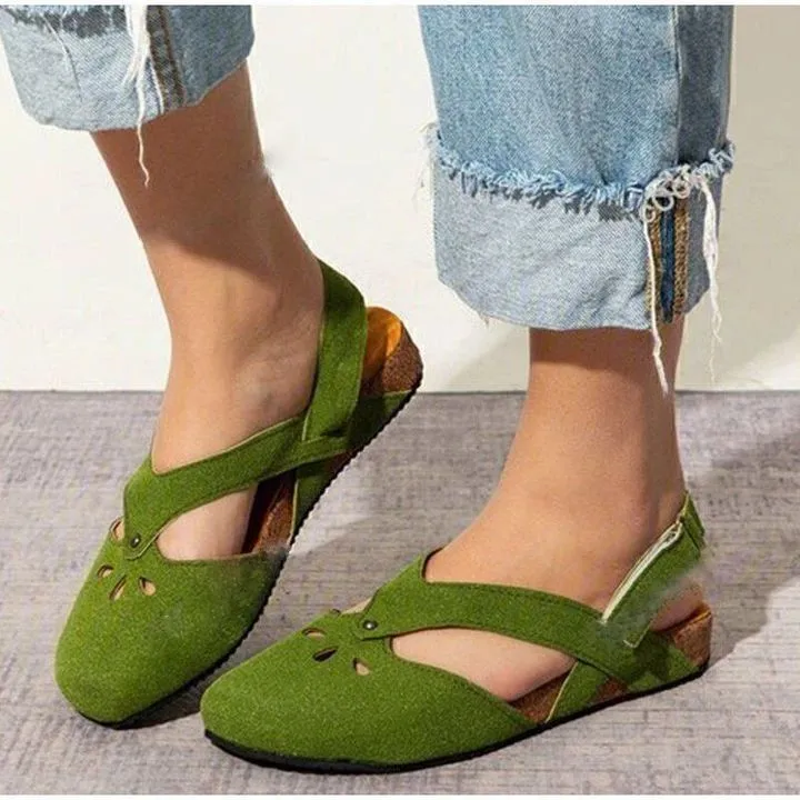 Crystal Breathable Suede Summer Retro Walking Fashion Orthopedic  Sandals