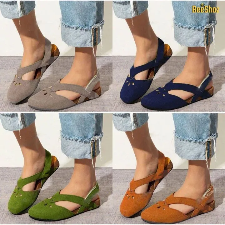 Crystal Breathable Suede Summer Retro Walking Fashion Orthopedic  Sandals