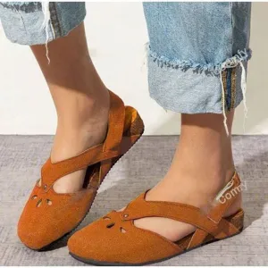 Crystal Breathable Suede Summer Retro Walking Fashion Orthopedic  Sandals