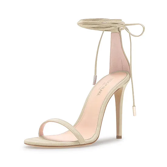 Emma Suede Sandals - Light Cream