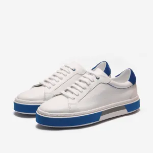 Ether-White/Blue Leather Trainers Women