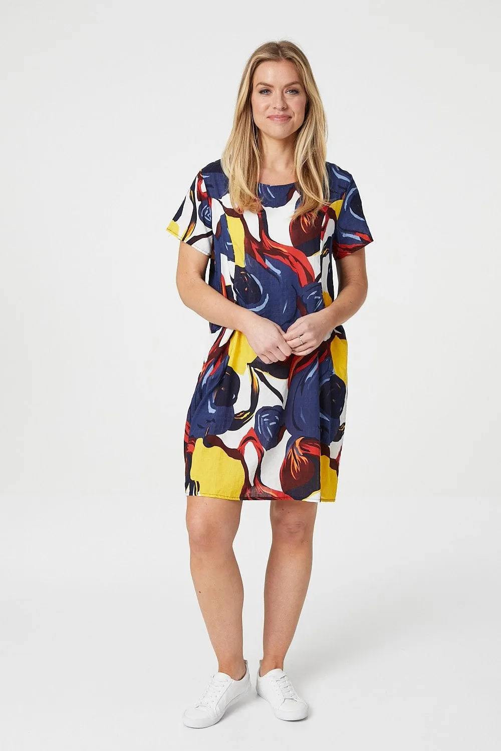 Floral Short Sleeve Shift Dress