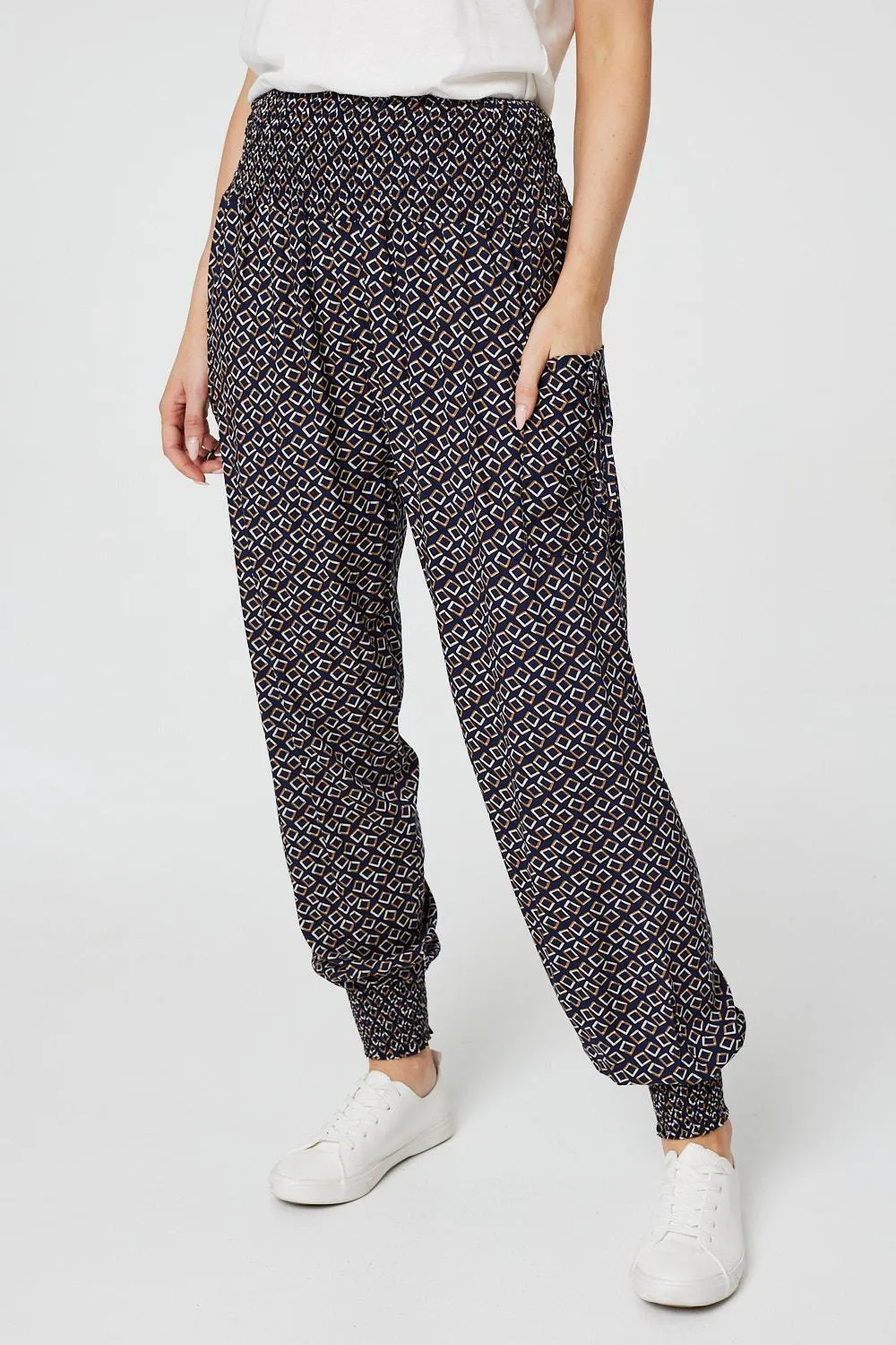 Geo Print Pocket Detail Pants