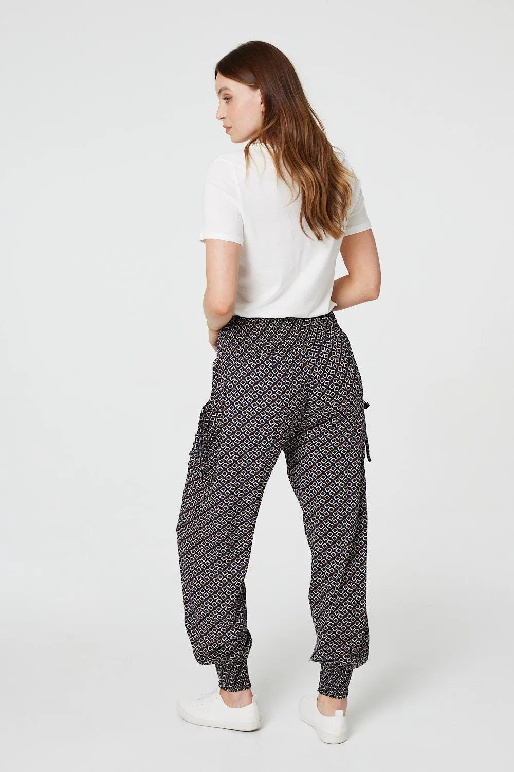 Geo Print Pocket Detail Pants