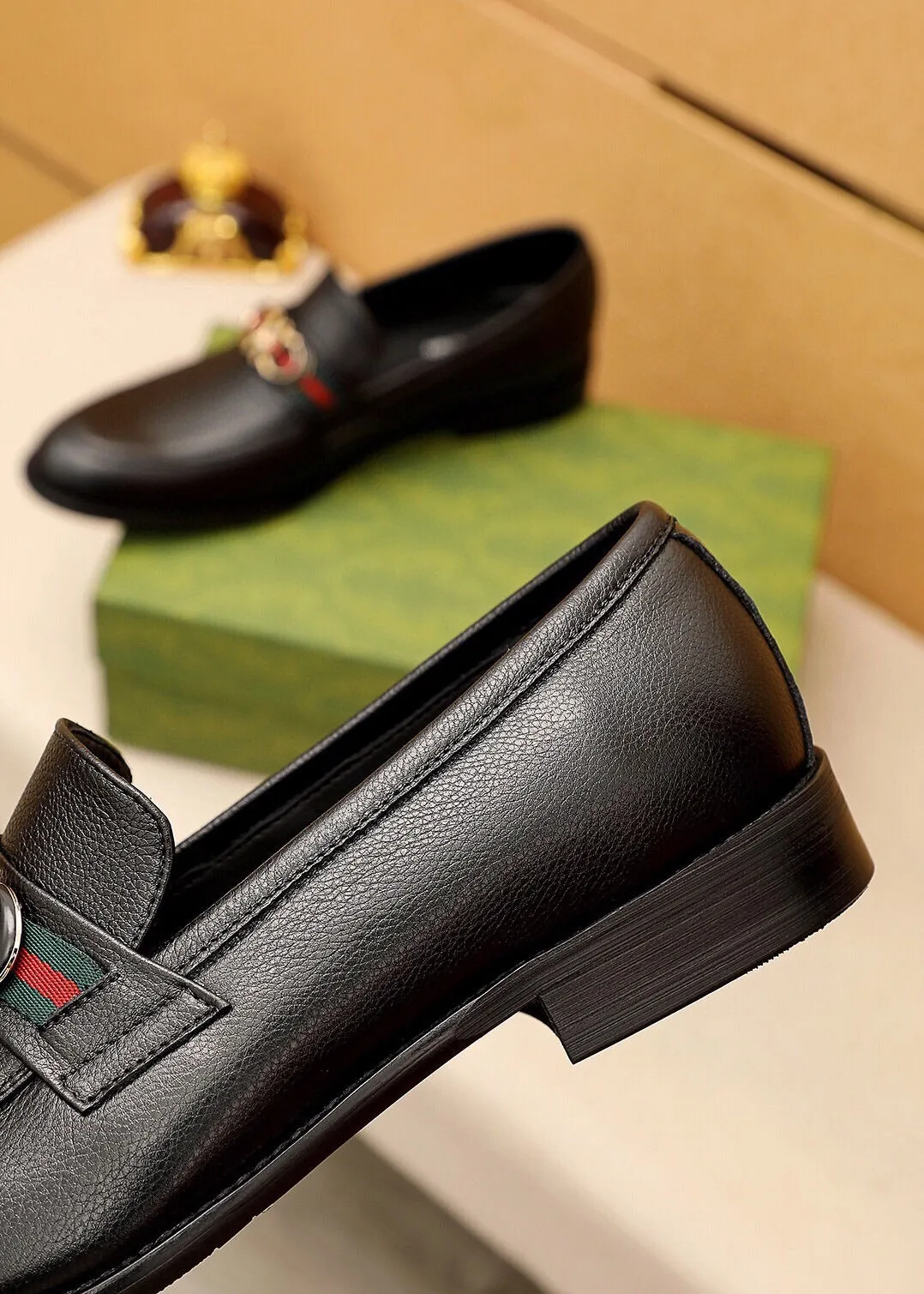 GG LOAFERS MENS MATTE BLACK COWHIDE