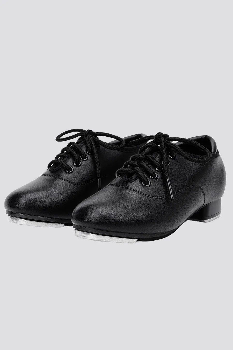 Girls Lace Up PU Leather Tap Shoes