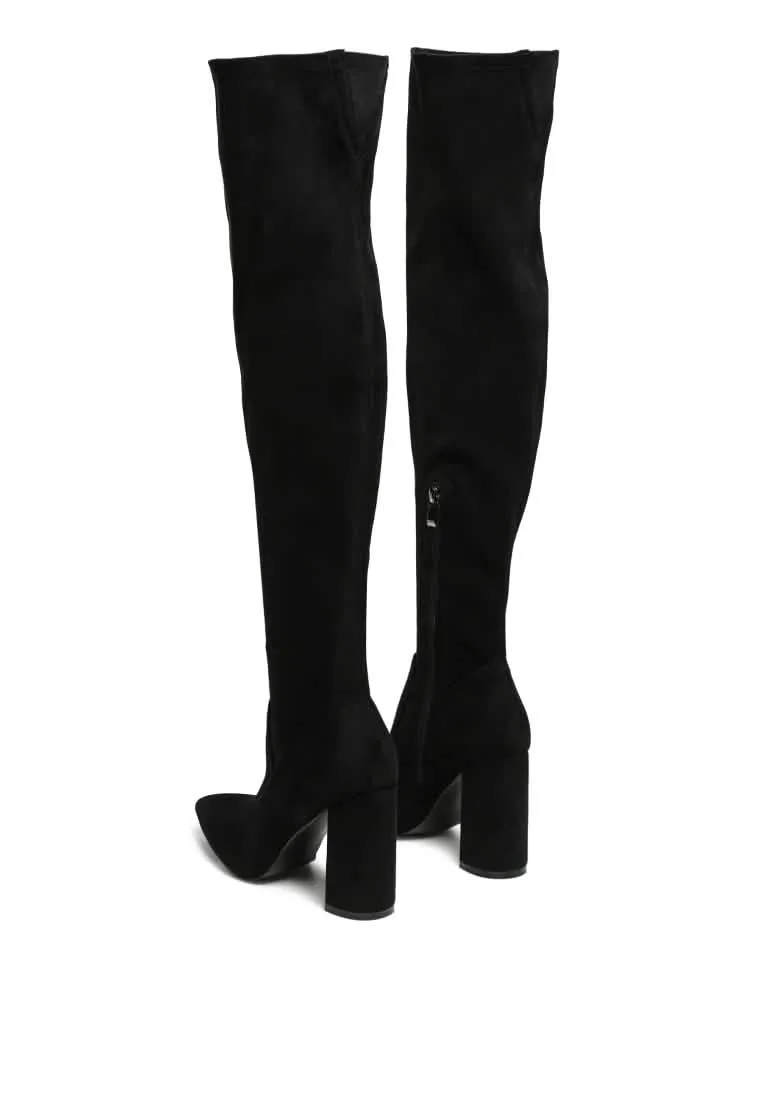 Glamorous Thigh High Block Heel Fashion Boots