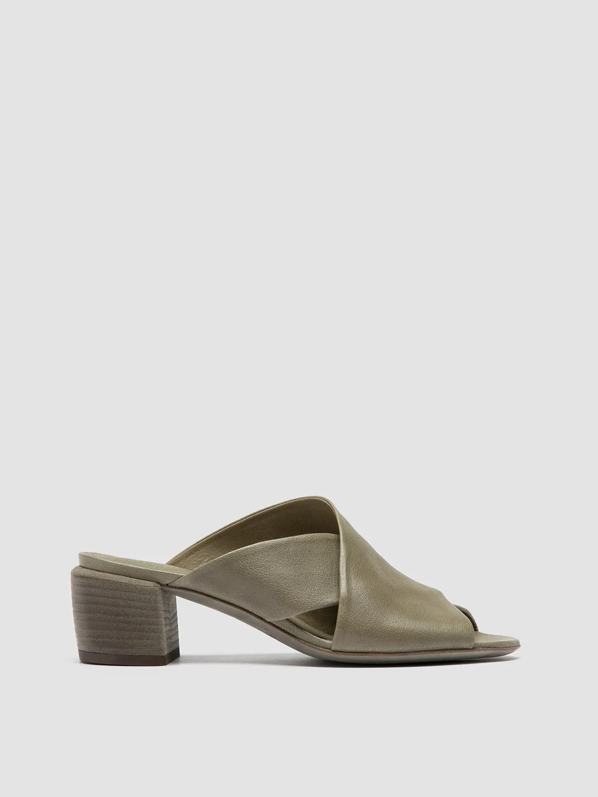 HADRY 007 - Green Leather Slide Sandals