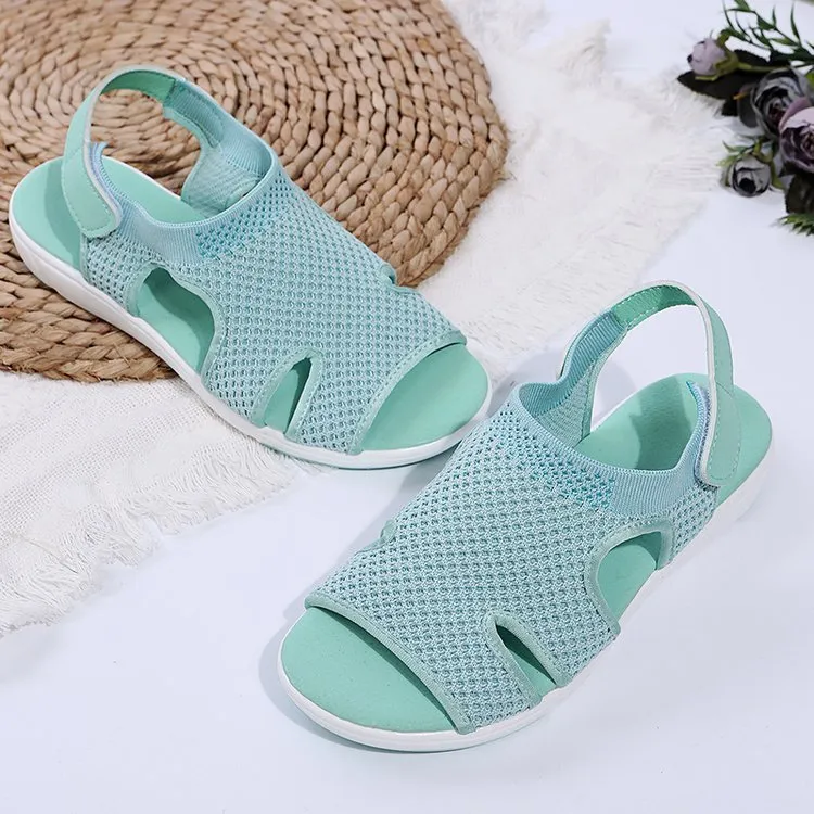 Ladies Sandals Large Size Breathable Stretch Fly Woven Comfort