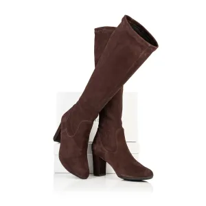 Lydia Extra-Wide Fit Knee High Boots - Brown Suede