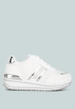 Mailys Metallic Panel Platform Sneakers