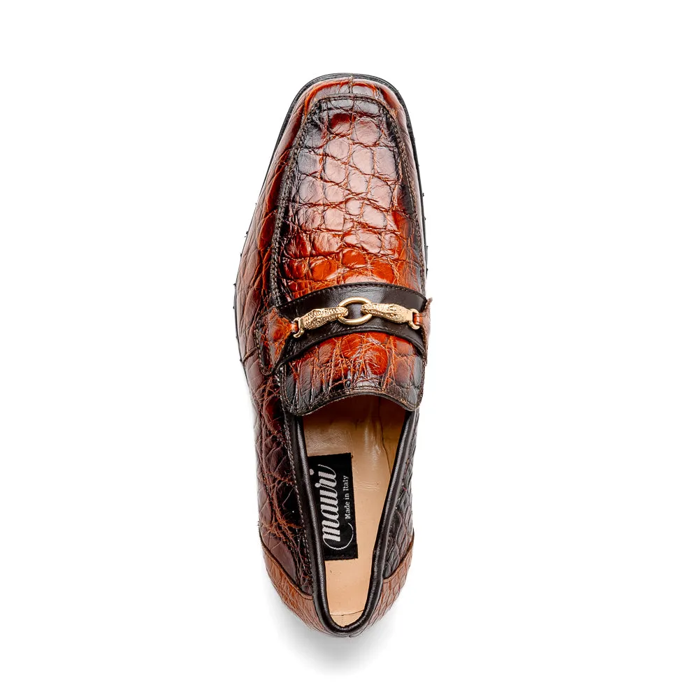 Mauri 4894/7 Debonair Alligator/ Nappa Loafers Cognac/ Dirty Gold