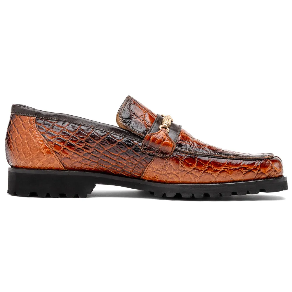 Mauri 4894/7 Debonair Alligator/ Nappa Loafers Cognac/ Dirty Gold