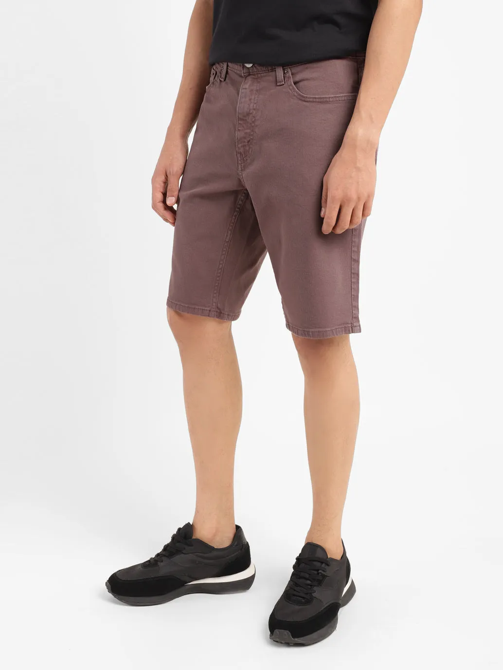 Men's Burgundy Regular Fit Shorts