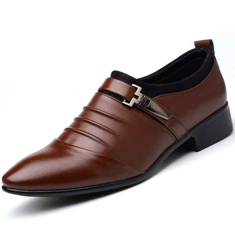 Men's Business Oxfords Shoes - PU Leather Pointed Toe Dress Footwear, Series 2