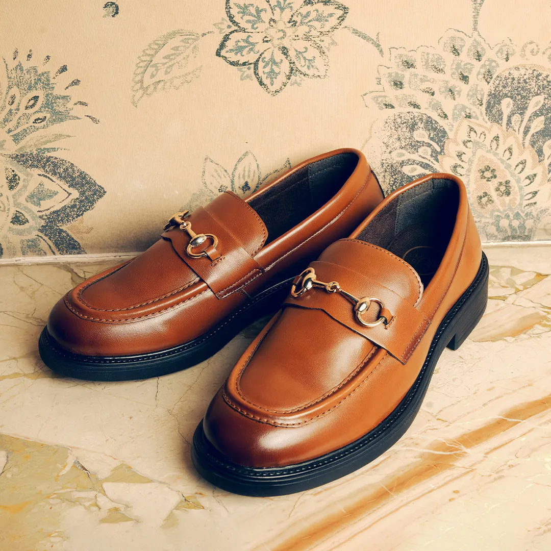 Monkstory Cosmopolitan Horsebit Penny Loafers  - Tan