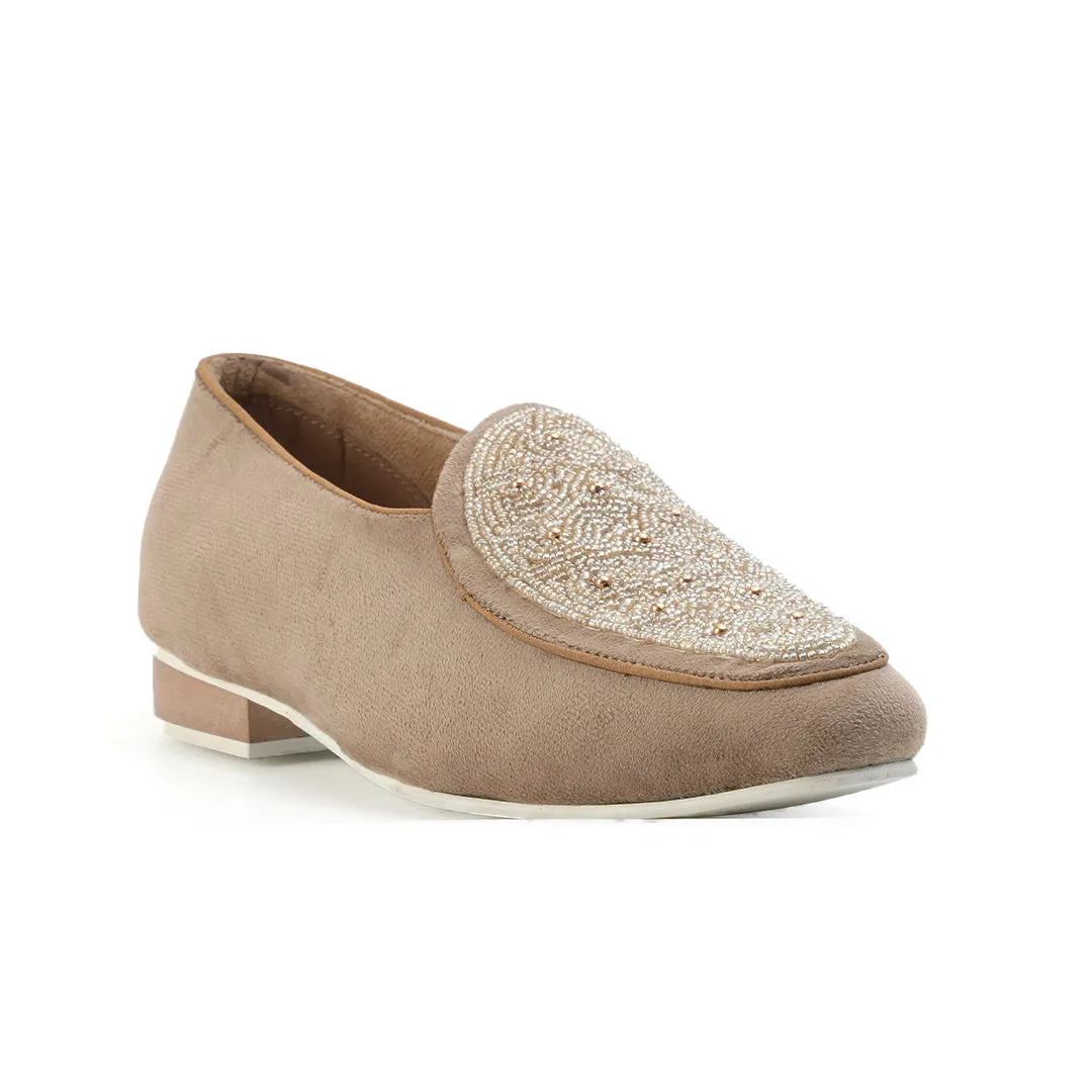 Monkstory Hand-Beaded Slip-ons - Beige