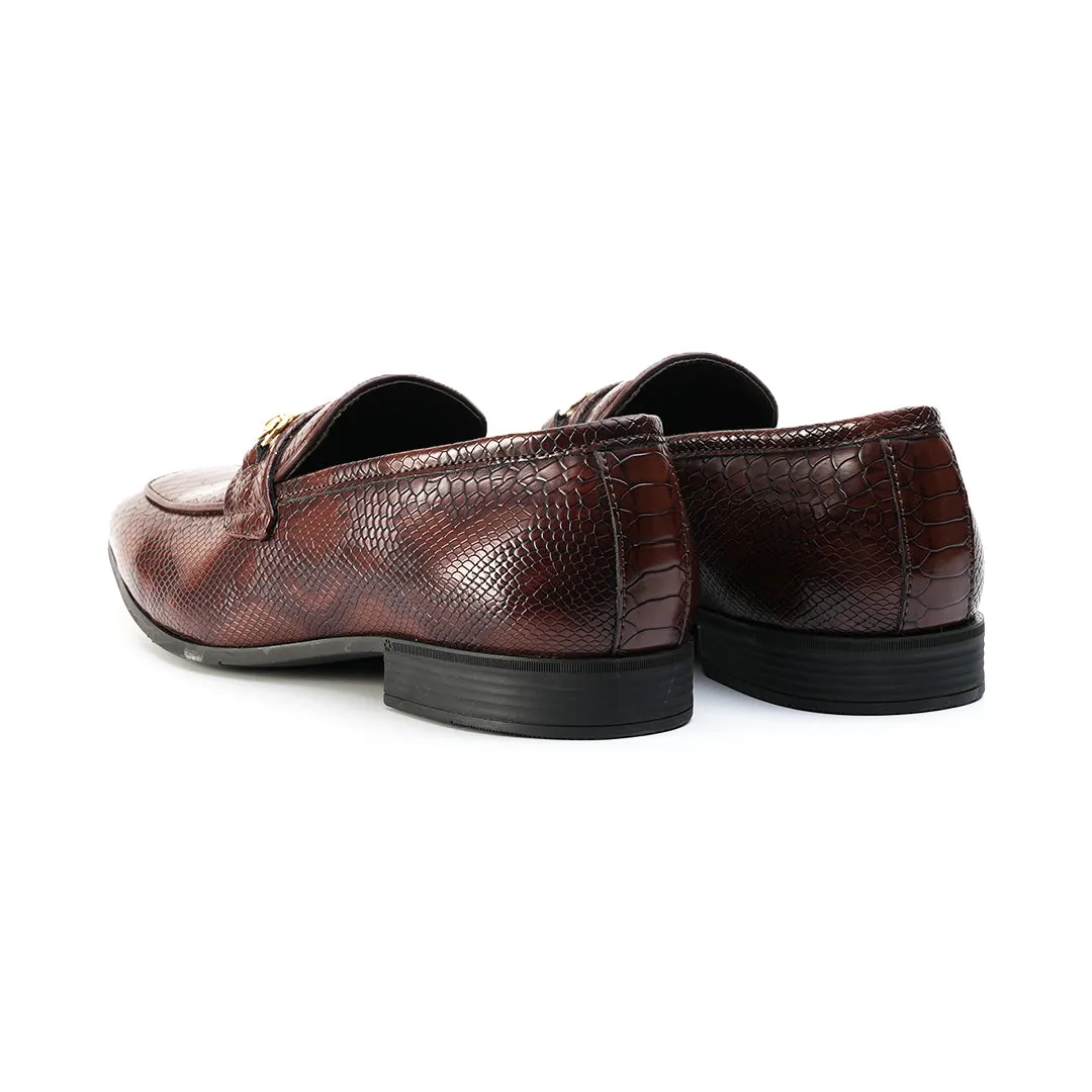 Monkstory Horsebit Snake-Effect Slip-Ons - Brown