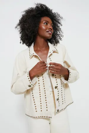 Natural The Studded Slouchy Jean Jacket