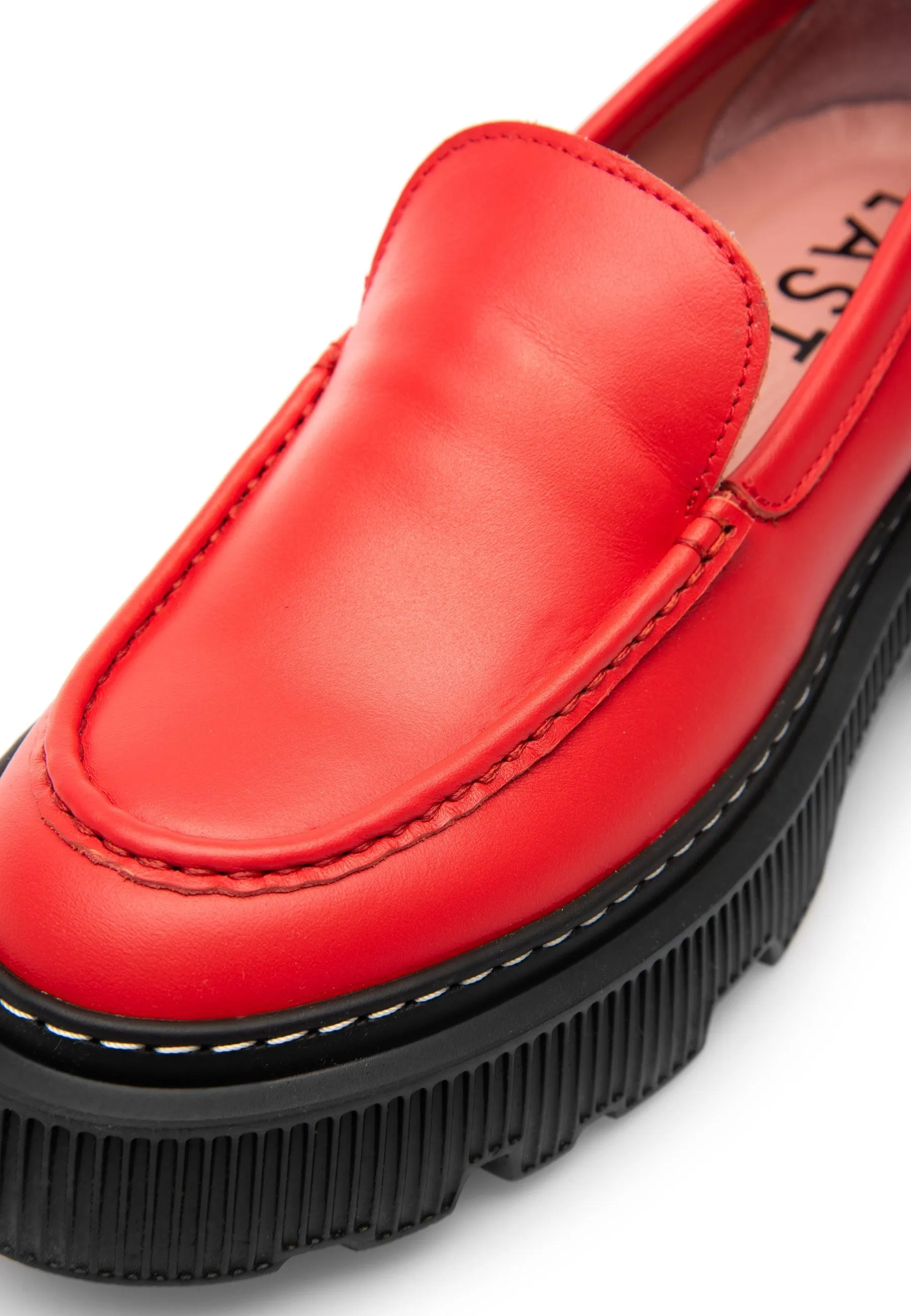 Penny Red Chunky Loafers