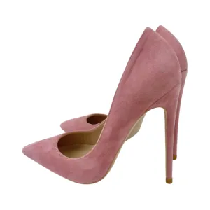 Pink Suede Shallow Cut Stilettos