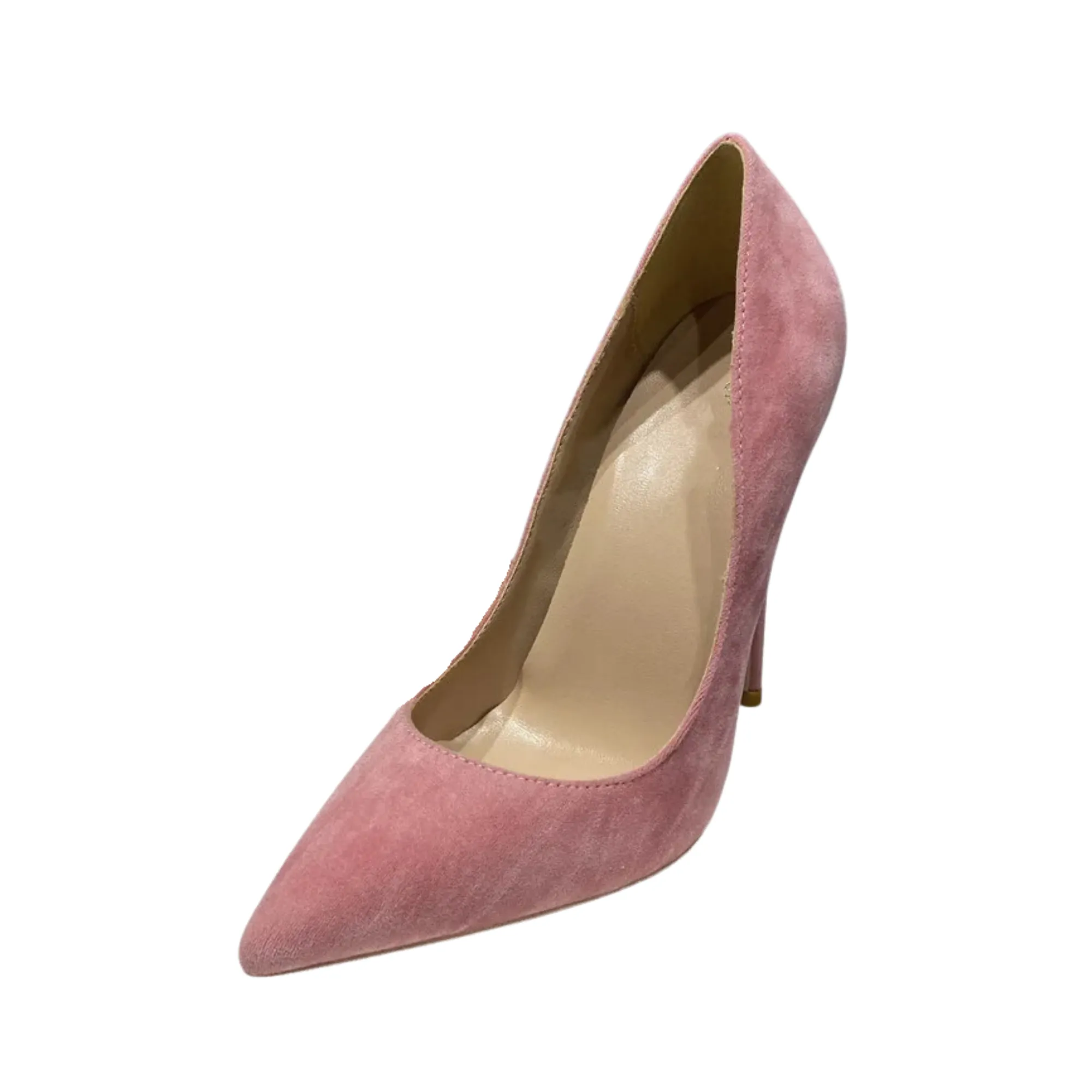 Pink Suede Shallow Cut Stilettos