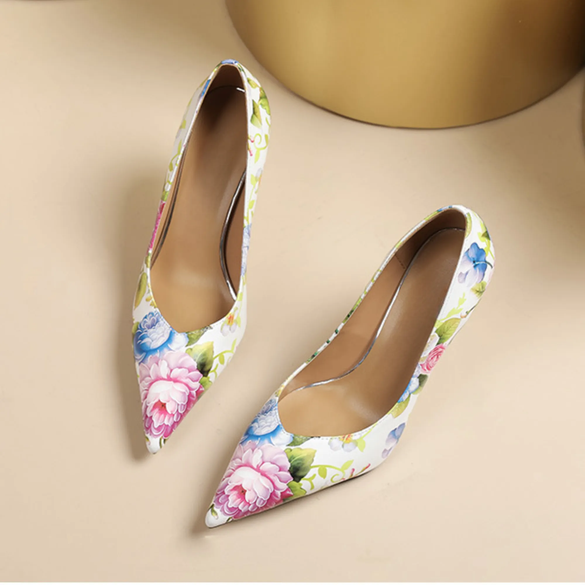 Pre Order:  Floral Garden Leather Stilettos