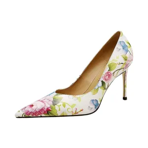 Pre Order:  Floral Garden Leather Stilettos