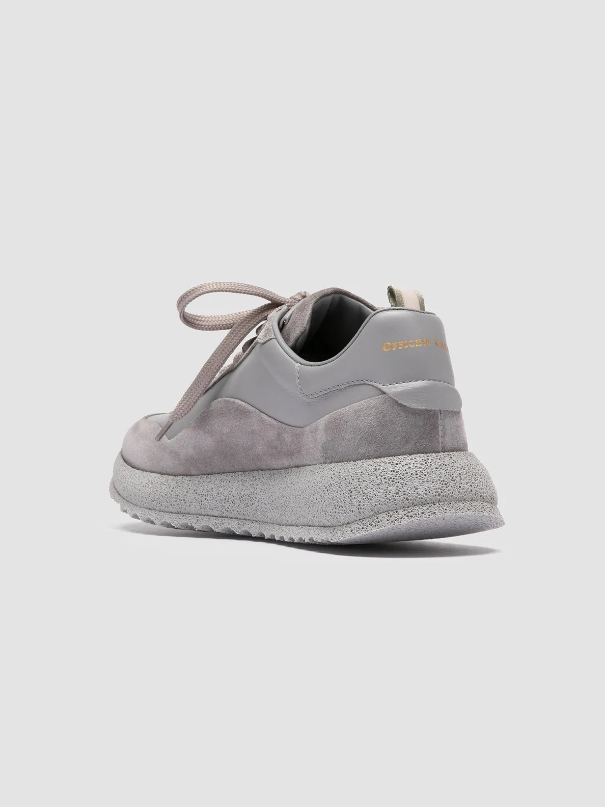 RACE RUBREX 101 - Gray Leather and Suede Low Top Sneakers